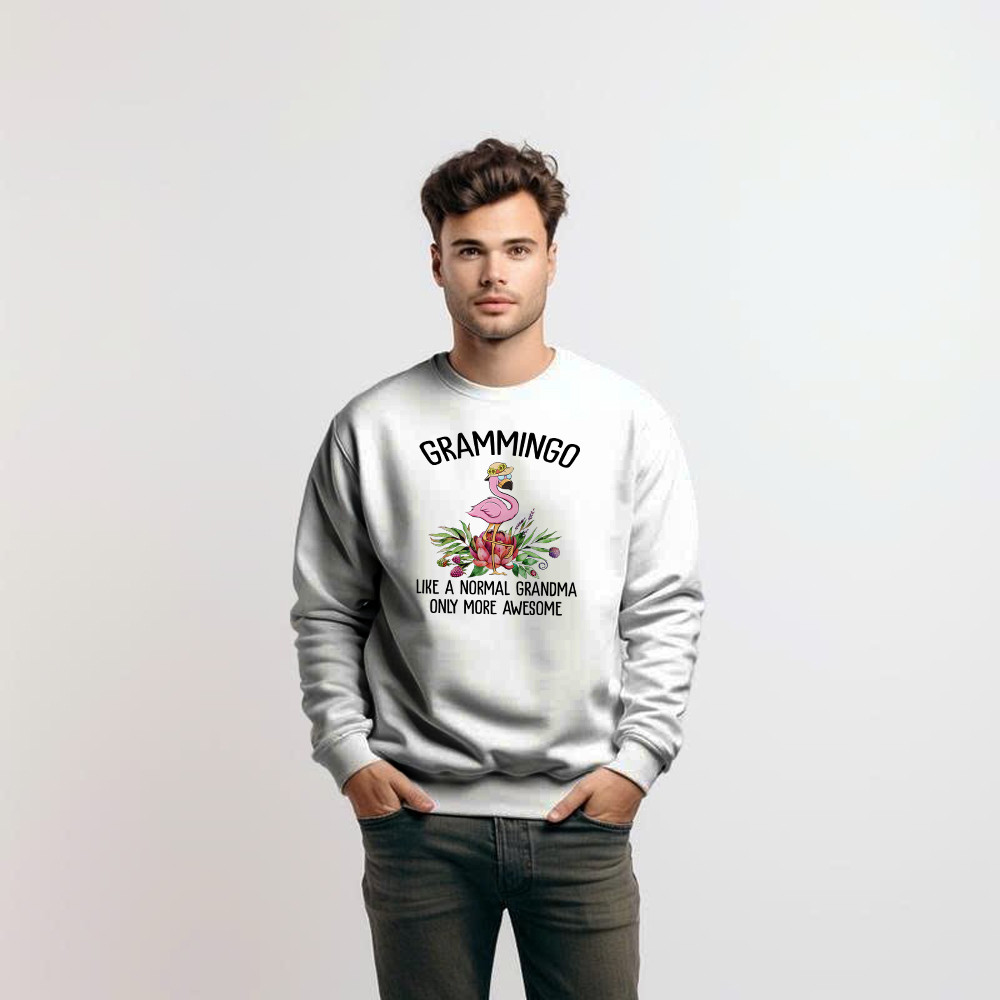 Gramming Like A Normal Grandma Only More Awesome Sweatshirt Funny Flamingo Shirts Grandma Gift