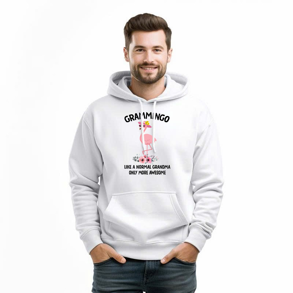 Grammingo Like Normal Grandma Only More Awesome Hoodie Flamingo Woman Fun Tees Gifts For Grandma
