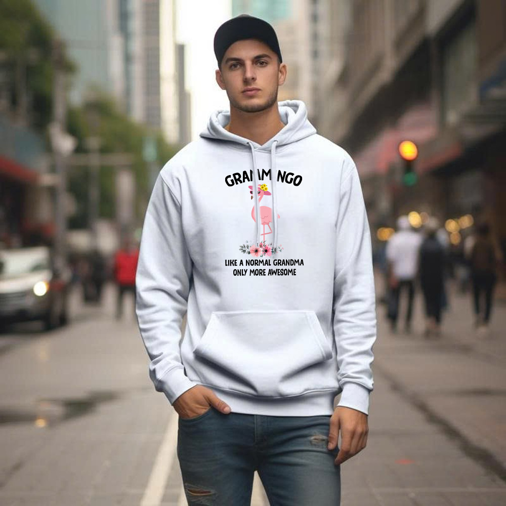 Grammingo Like Normal Grandma Only More Awesome Hoodie Flamingo Woman Fun Tees Gifts For Grandma