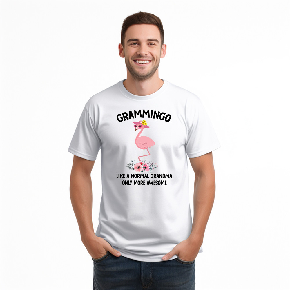 Grammingo Like Normal Grandma Only More Awesome T-Shirt Flamingo Woman Fun Tees Gifts For Grandma