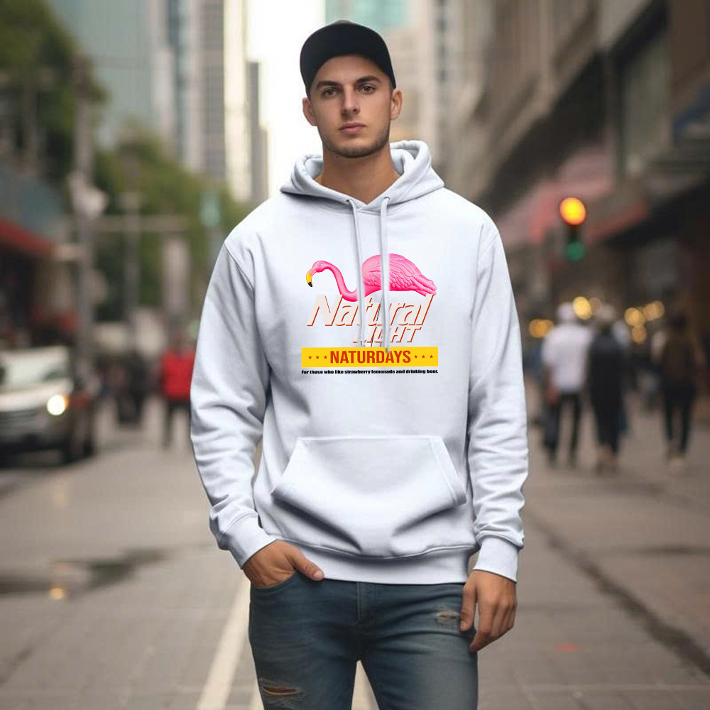 Pink Flamingo Natural Light Naturdays Hoodie Funny Sayings Flamingo Shirt Mens Womens